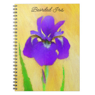 Caderno Espiral Púrpura Iris - Arte Flor Original