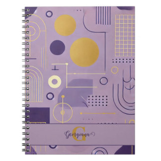 Caderno Espiral Púrpura personalizada e minimalista escandinavo Do