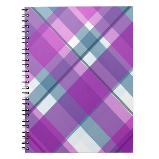 Caderno Espiral Púrpura Tartan (Frente)