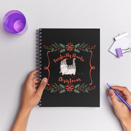 Caderno Espiral Purrfectly Chaotic Christmas Funny Holiday Cat 