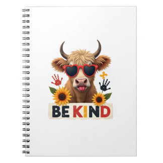 Caderno Espiral Puzzle Autismo Vintage Vaca Highland Seja Gentil A