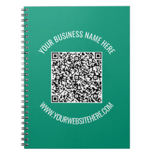 Caderno Espiral QR Code and Custom Text Promotional Modern