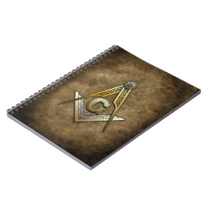 Caderno Espiral Quadrado e compassos maçónicos