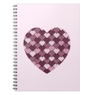 Caderno Espiral Quadrado Rosa Cherry e coração de Diamond