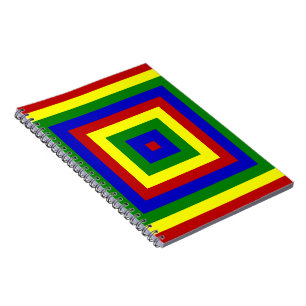 Caderno Espiral Quadrados de Camadas de Cores Principais