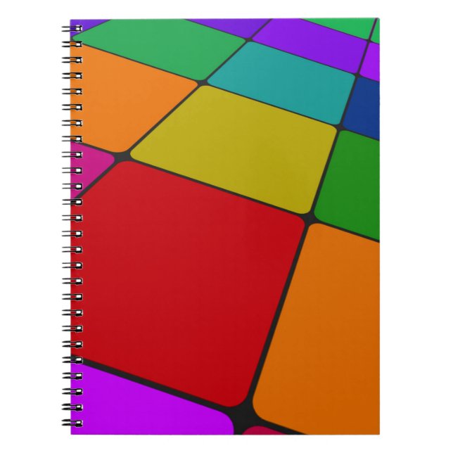 Caderno Espiral Quadrados de cores (Frente)