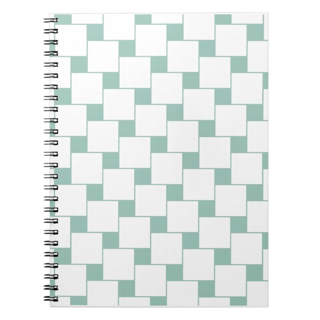 Caderno Espiral Quadrados de forno de diversão, ponto verde (Frente)