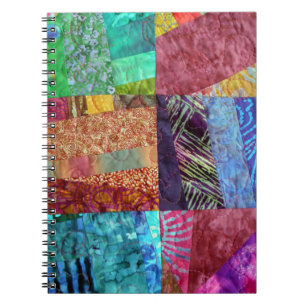 Caderno Espiral Quadrados estofando do Batik criativo do falso
