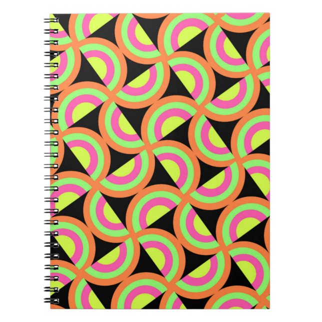 Caderno Espiral Quadrados psicadélicos (Frente)