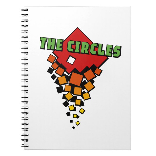 Caderno Espiral Quadrados Vermelhos e Amarelos com Texto Verde dos (Frente)