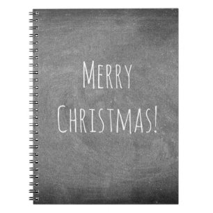 Caderno Espiral Quadro branco preto da tipografia do Feliz Natal