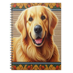 Caderno Espiral Quadro colorido do cão do na moda Retriever