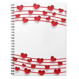 Caderno Espiral Quadro coração fundo amor coração