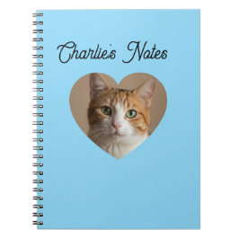 Caderno Espiral  Quadro de Coração de Gato de Estimação Divertido 