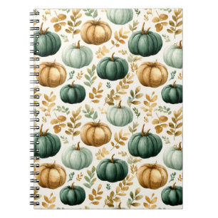 Caderno Espiral Quadro de Fotografias de Pumpkin de Queda Personal