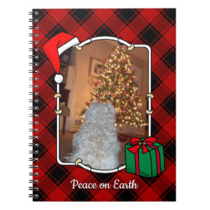 Caderno Espiral Quadro de Fotografias Personalizadas de Natal Verm
