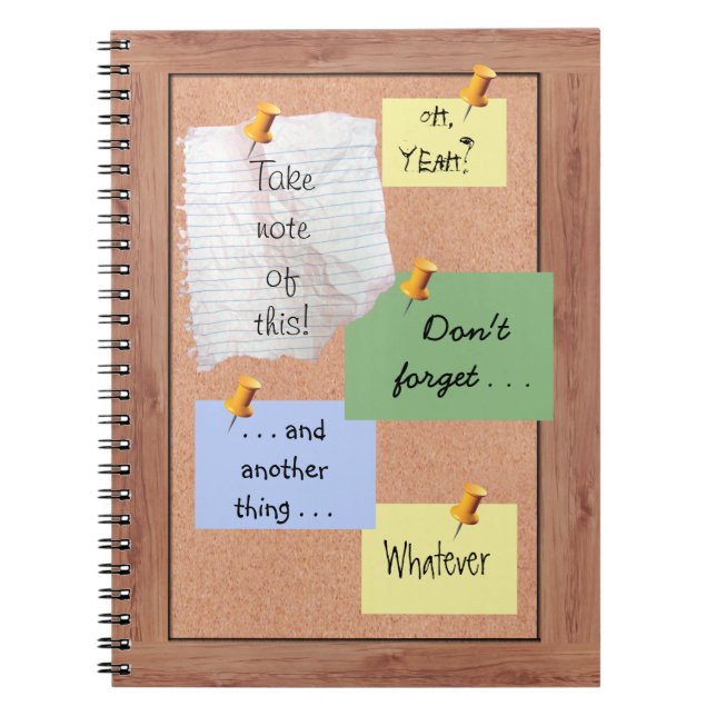 Caderno Espiral Quadro de mensagens com memorandos customizáveis (Frente)