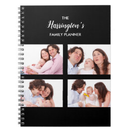 Caderno Espiral Quadro de Retângulo de Colagem de Fotos da Família