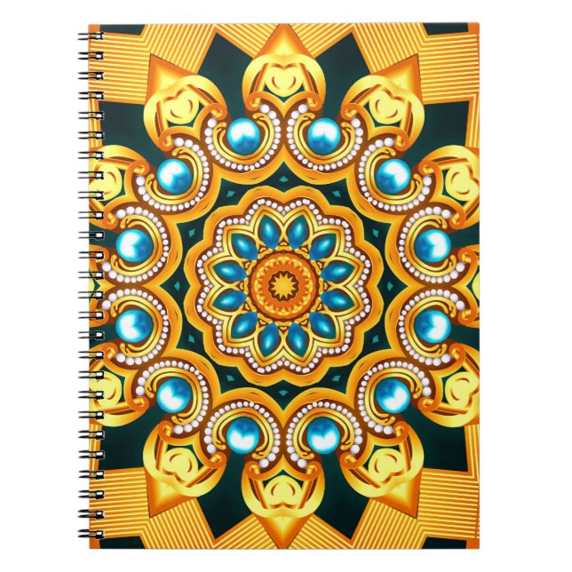 Caderno Espiral quadro decorativo de fundo de ilustração com patch (Frente)