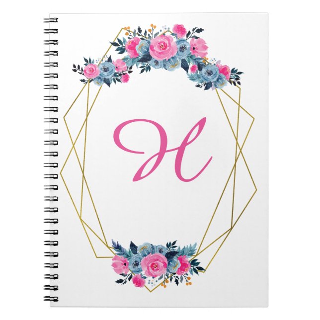 Caderno Espiral Quadro Floral Personalizado (Frente)
