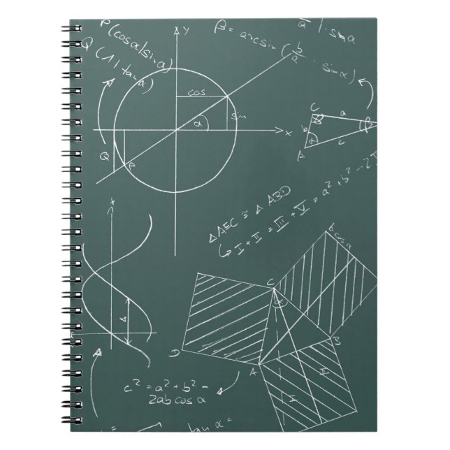 Caderno Espiral Quadro-negro da matemática (Frente)