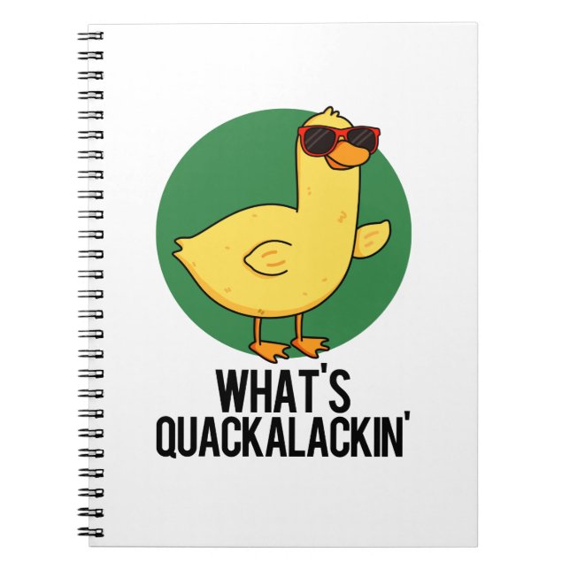 Caderno Espiral Qual é o Pato Engraçado Pun Quackalackin (Frente)