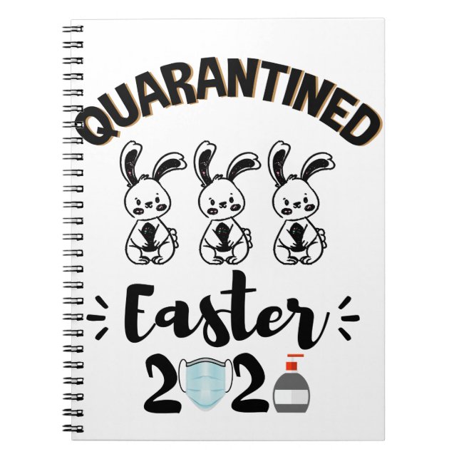 Caderno Espiral Quarentena da Páscoa 2021 Feliz Páscoa Camisa 2021 (Frente)