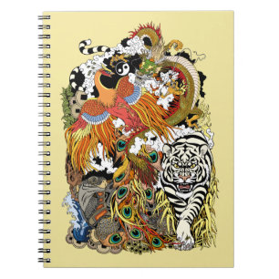 Caderno Espiral quatro animais celestiais