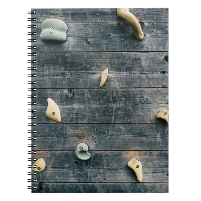 Caderno Espiral Quatro decores de parede de madeira marrom (Frente)