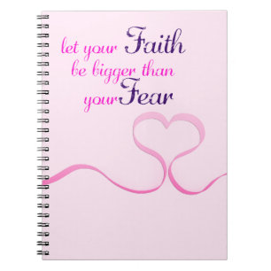 Caderno Espiral Que a fé seja maior CANCER Fita Rosa