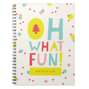 Caderno Espiral Que Árvore de Natal Divertida Pontos de Confetti