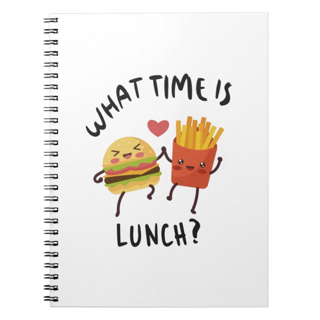 Caderno Espiral Que horas é o almoço (Frente)
