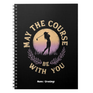 Caderno Espiral Que o curso esteja com seu taco de golfe engraçado