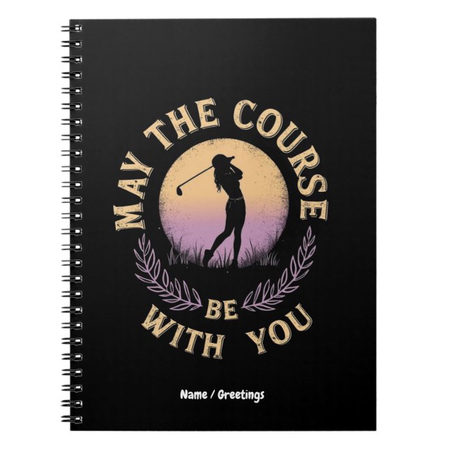 Caderno Espiral Que o curso esteja com seu taco de golfe engraçado (Frente)