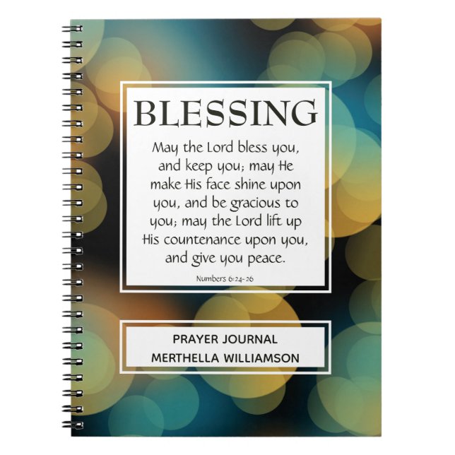 Caderno Espiral QUE O SENHOR TE ABENÇOE Números 6:24-26 Oração (Frente)