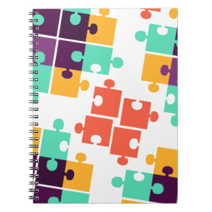 Caderno Espiral Quebra-cabeça do quebra-cabeça - Padrão de Auti