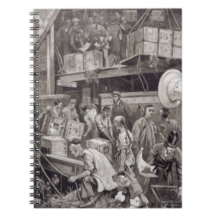 Caderno Espiral Quebrando o volume a bordo de um navio do chá na