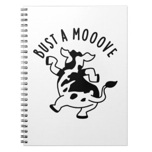 Caderno Espiral Quebre um movimento Vaca engraçada Piada