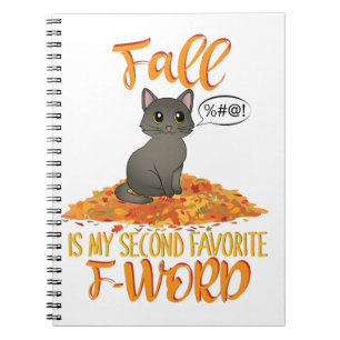 Caderno Espiral Queda é a minha segunda palavra F favorita - Cat d