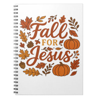 Caderno Espiral Queda Por Jesus Autumn Pumpkin Christian Faith Cla