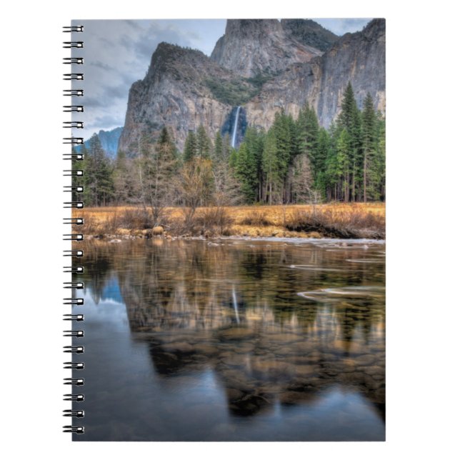 Caderno Espiral Quedas cénicos de Yosemite (Frente)