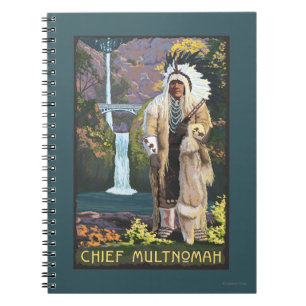 Caderno Espiral Quedas de Multnomah, OregonChief Multnomah