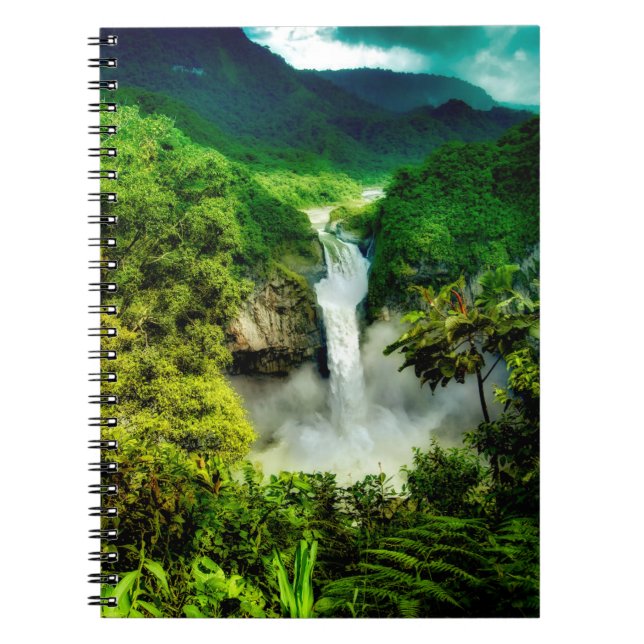Caderno Espiral Quedas | San Rafael Falls, Equador (Frente)