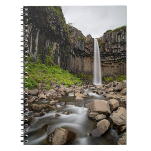 Caderno Espiral Quedas Svartifoss Waterfall, Sul da Islândia