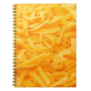 Caderno Espiral queijo cheddar ralado vista superior