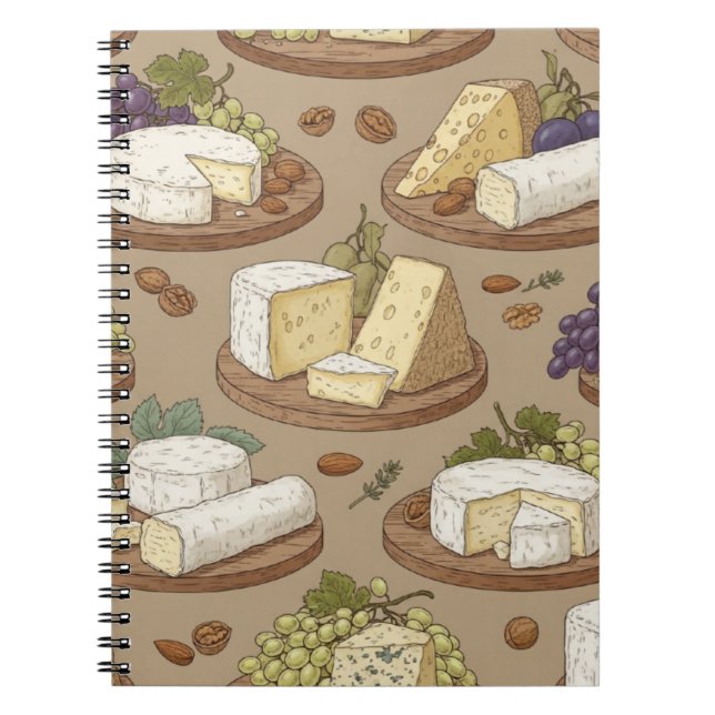 Caderno Espiral Queijo e Uvas (Frente)