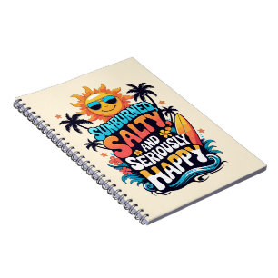 Caderno Espiral Queimado pelo Sol, Salgado e Feliz – Vibrações Ret