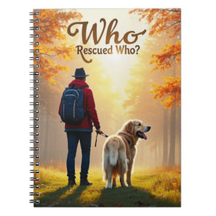 Caderno Espiral Quem Resgatou Quem - Homem passeio com golden retr