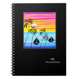 Caderno Espiral Quênia costeira, Velejamento Tropical Sunset