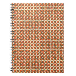 Caderno Espiral Quente Retro Boomerang Atômico de Meados do Século